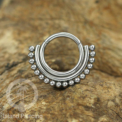 Stainless Steel Anting Clicker Septum Nose Piercing Warna Rose Gold PVD