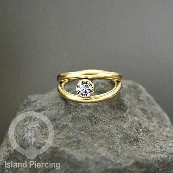 Hinged Segment Ring Helix Piercing Tindik Stainless Tragus Anting stainless zircon