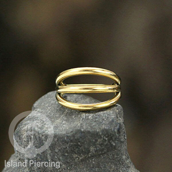 Hinged Segment Ring Helix Piercing Tindik Stainless Tragus Anting stainless zircon