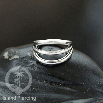 Hinged Segment Ring Helix Piercing Tindik Stainless Tragus Anting stainless zircon