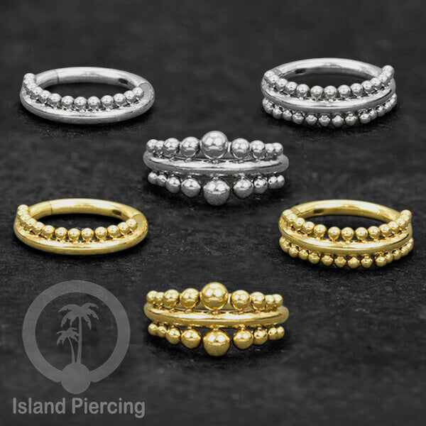 Stainless Steel Anting Clicker Septum Piercing Tragus Conch warna silver