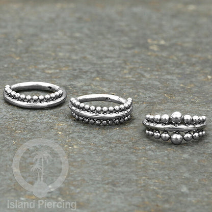 Stainless Steel Anting Clicker Septum Piercing Tragus Conch warna silver