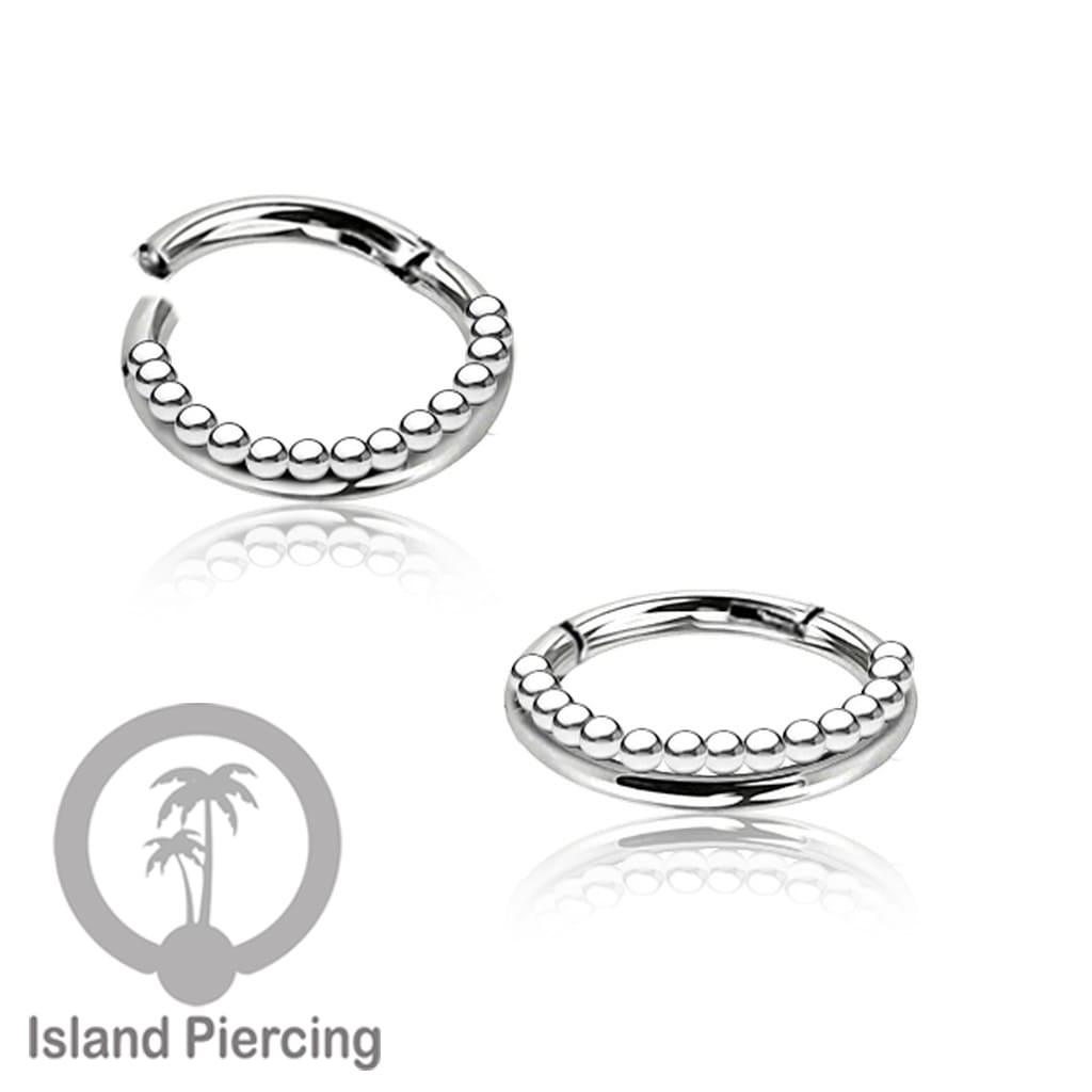 Stainless Steel Anting Clicker Septum Piercing Tragus Conch warna silver