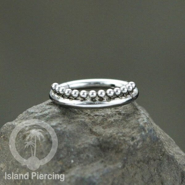 Stainless Steel Anting Clicker Septum Piercing Tragus Conch warna silver
