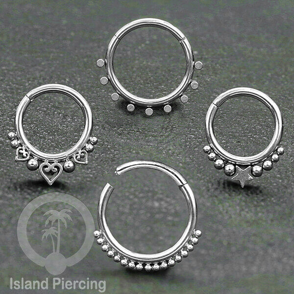 Stainless Steel Anting Clicker Septum Nose Piercing warna perak/silver