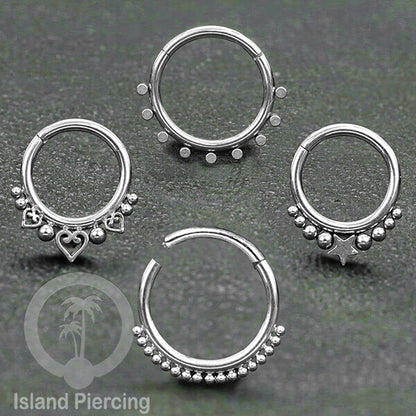 Stainless Steel Anting Clicker Septum Nose Piercing warna perak/silver