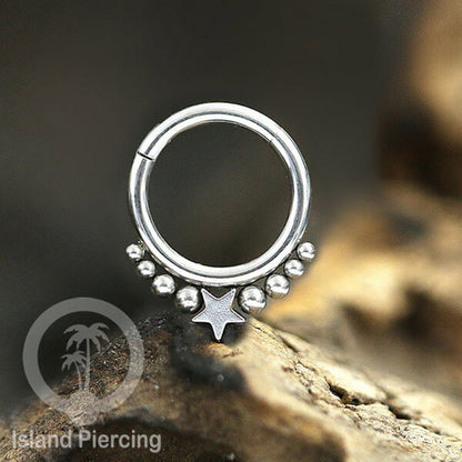 Stainless Steel Anting Clicker Septum Nose Piercing warna perak/silver