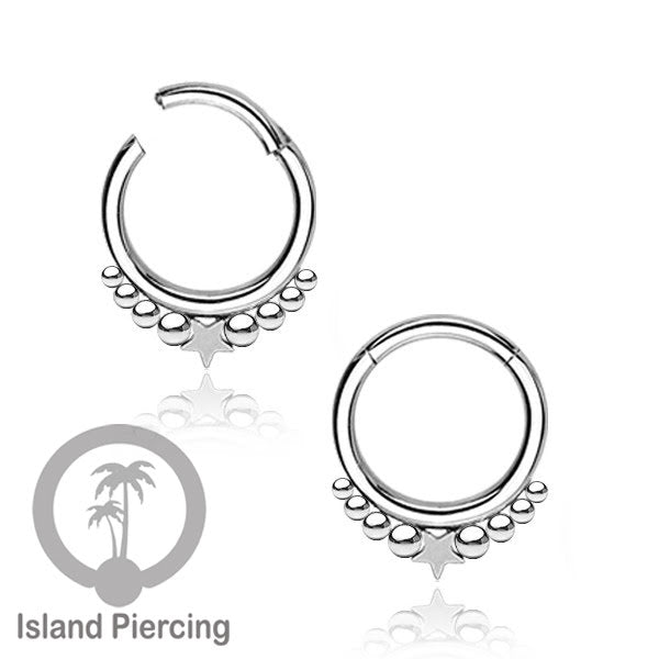 Stainless Steel Anting Clicker Septum Nose Piercing warna perak/silver