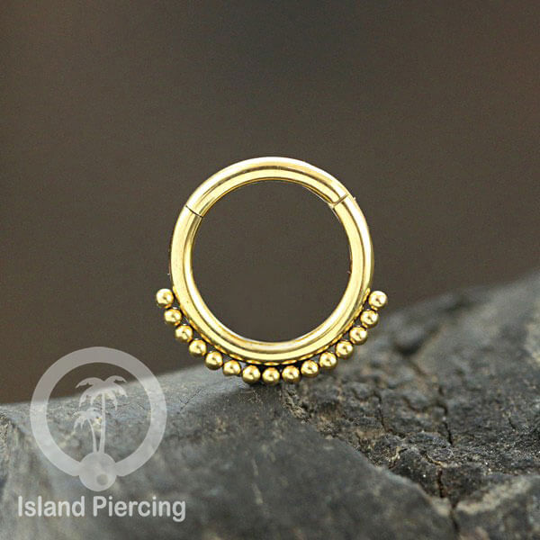 Anting Helix Piercing septum nose jewelry warna emas PVD stainless