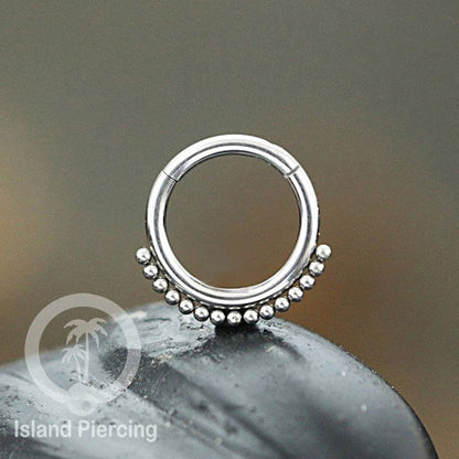 Stainless Steel Anting Clicker Septum Nose Piercing warna perak/silver
