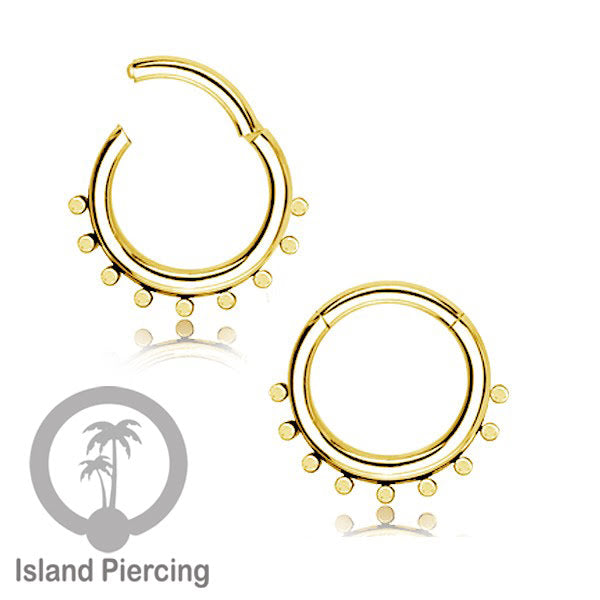 Anting Helix Piercing septum nose jewelry warna emas PVD stainless