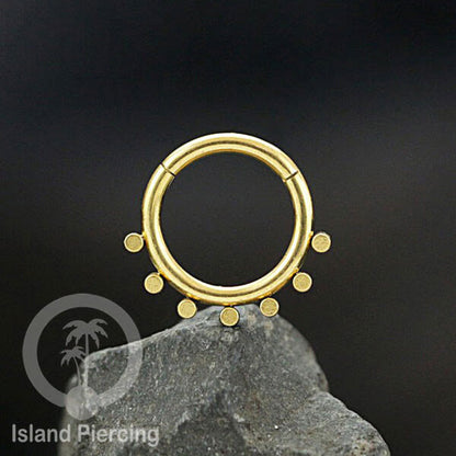 Anting Helix Piercing septum nose jewelry warna emas PVD stainless
