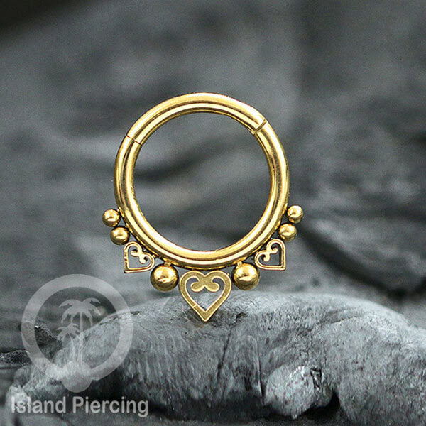 Anting Helix Piercing septum nose jewelry warna emas PVD stainless