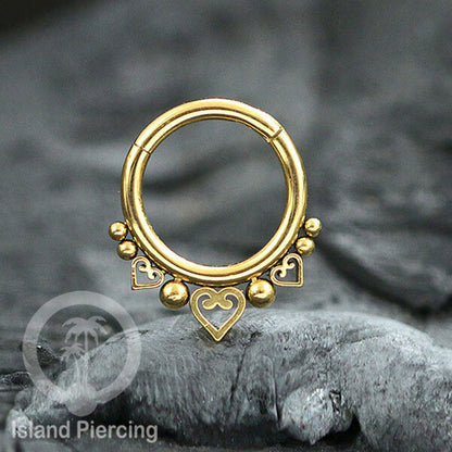 Anting Helix Piercing septum nose jewelry warna emas PVD stainless