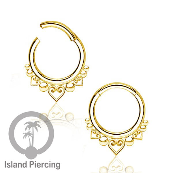 Anting Helix Piercing septum nose jewelry warna emas PVD stainless