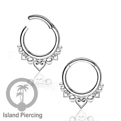Stainless Steel Anting Clicker Septum Nose Piercing warna perak/silver