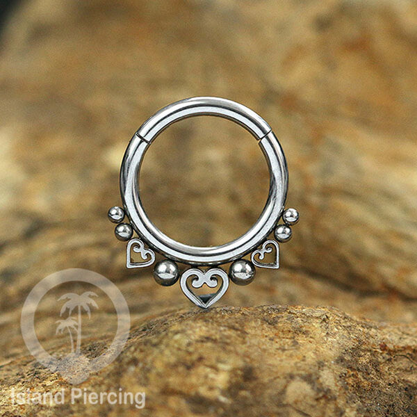Stainless Steel Anting Clicker Septum Nose Piercing warna perak/silver