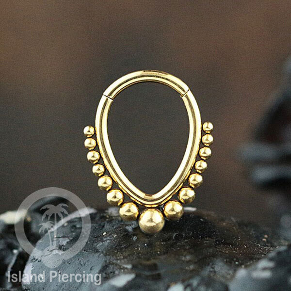 Hinged Clicker Stainless Piercing Tragus Anting Labret warna silver/emas PVD
