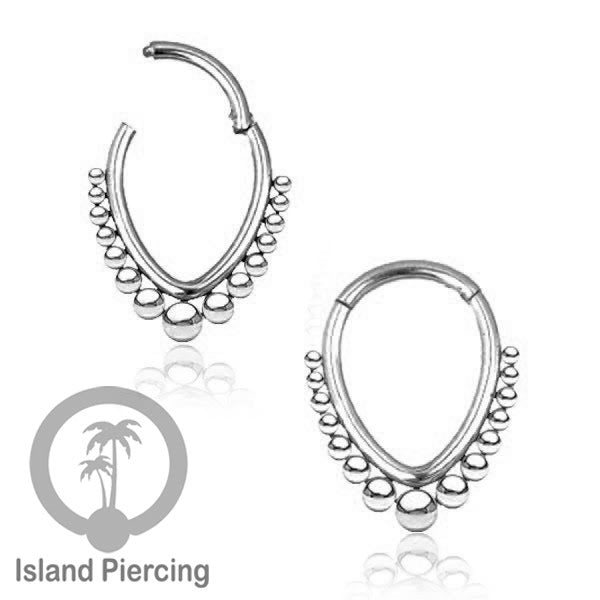 Hinged Clicker Stainless Piercing Tragus Anting Labret warna silver/emas PVD