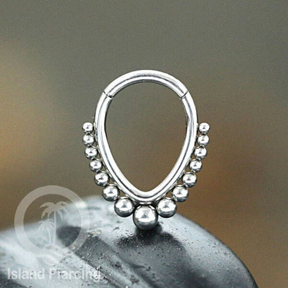 Hinged Clicker Stainless Piercing Tragus Anting Labret warna silver/emas PVD