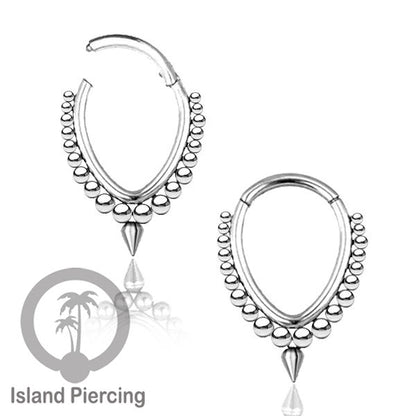 Hinged Clicker Stainless Piercing Tragus Anting Labret warna silver/emas PVD