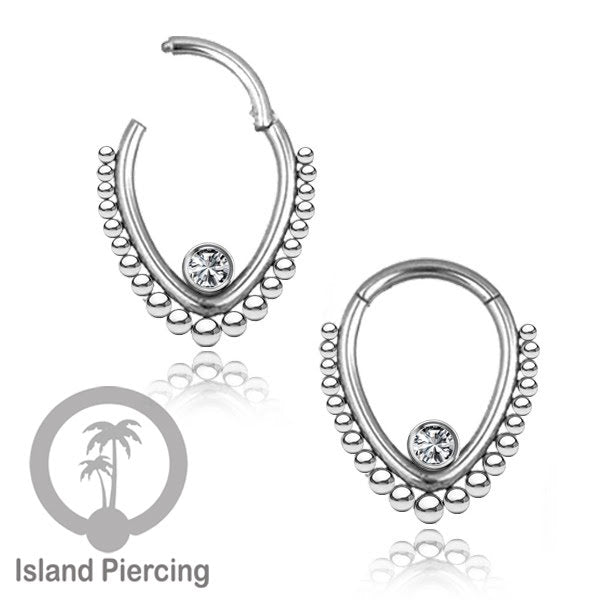 Hinged Segment Ring Piercing Tragus Anting Labret warna silver