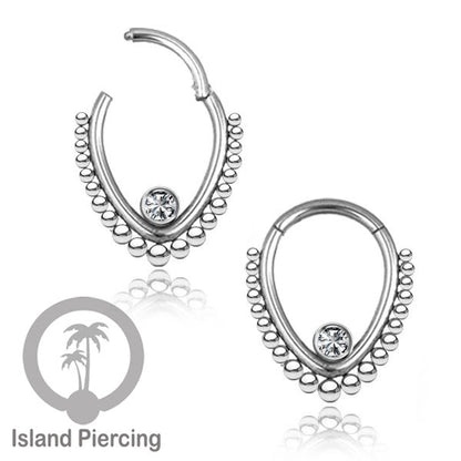 Hinged Segment Ring Piercing Tragus Anting Labret warna silver