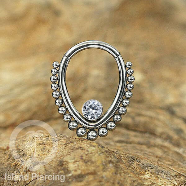 Hinged Segment Ring Piercing Tragus Anting Labret warna silver