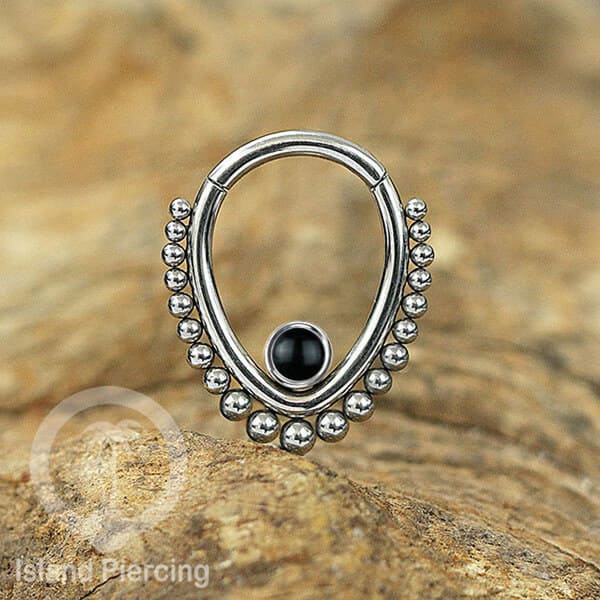 Hinged Segment Ring Piercing Tragus Anting Labret warna silver