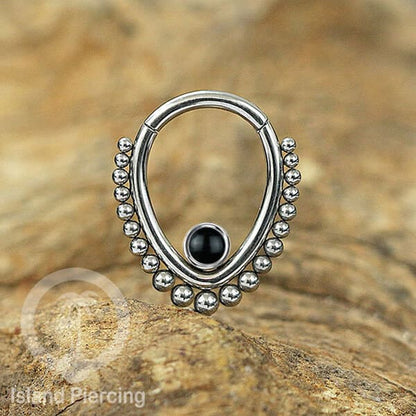 Hinged Segment Ring Piercing Tragus Anting Labret warna silver