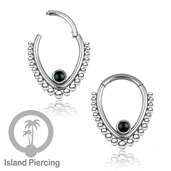 Hinged Segment Ring Piercing Tragus Anting Labret warna silver
