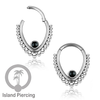 Hinged Segment Ring Piercing Tragus Anting Labret warna silver
