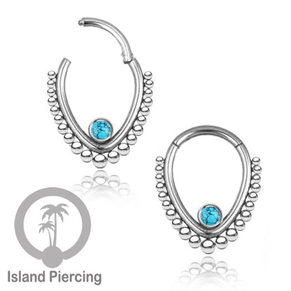 Hinged Segment Ring Piercing Tragus Anting Labret warna silver