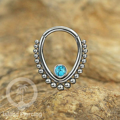Hinged Segment Ring Piercing Tragus Anting Labret warna silver
