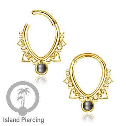 Piercing Septum dan anting stainless piercing dengan kristal dan batu