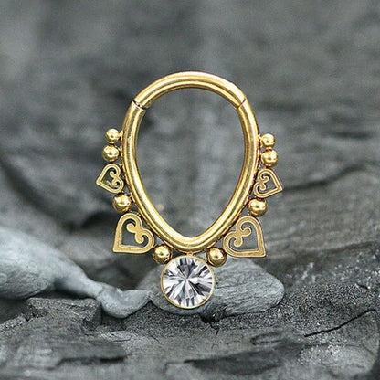 Piercing Septum dan anting stainless piercing dengan kristal dan batu