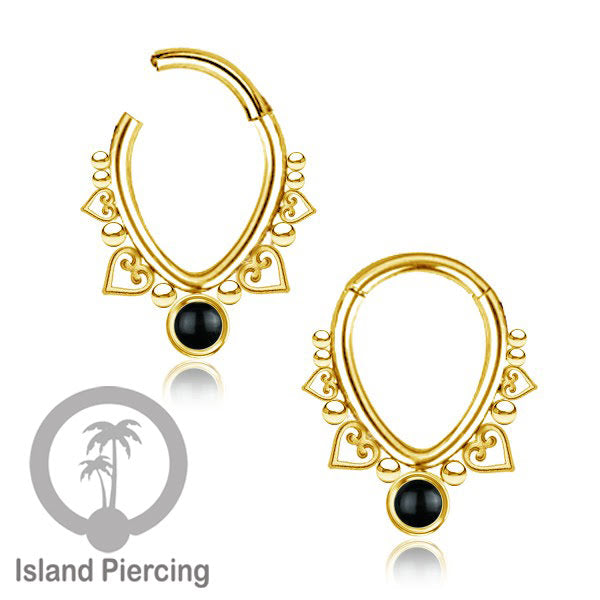 Piercing Septum dan anting stainless piercing dengan kristal dan batu