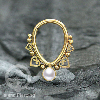 Piercing Septum dan anting stainless piercing dengan kristal dan batu