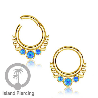 Piercing anting stainless 316L PVD Gold 3 batu Tragus Anting Labret