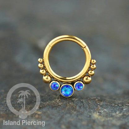 Piercing anting stainless 316L PVD Gold 3 batu Tragus Anting Labret