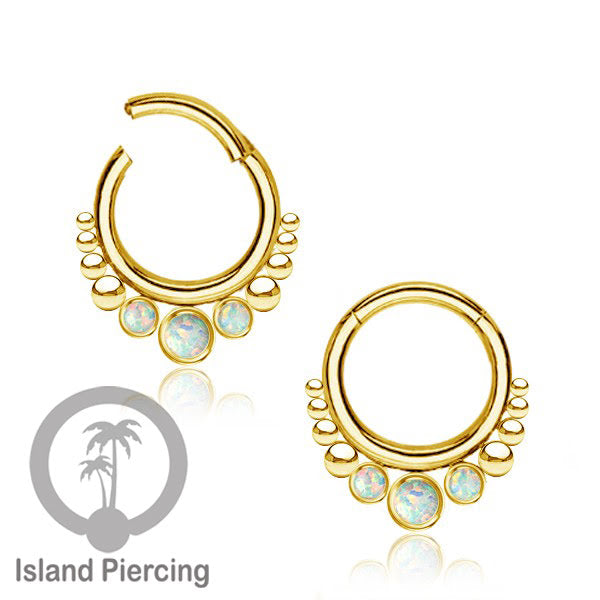 Piercing anting stainless 316L PVD Gold 3 batu Tragus Anting Labret