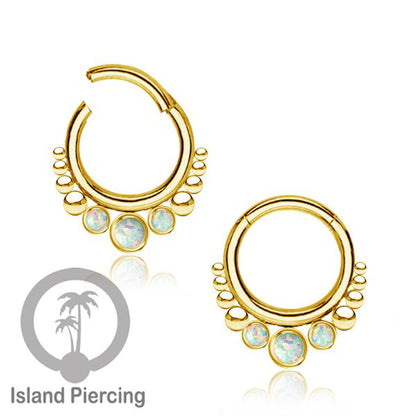 Piercing anting stainless 316L PVD Gold 3 batu Tragus Anting Labret