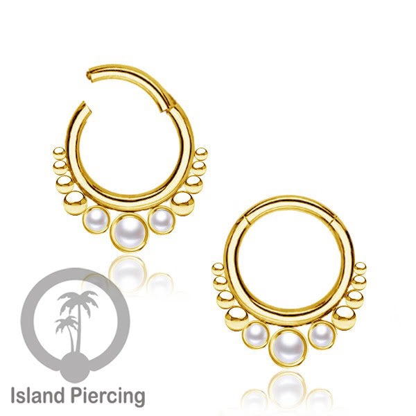 Piercing anting stainless 316L PVD Gold 3 batu Tragus Anting Labret