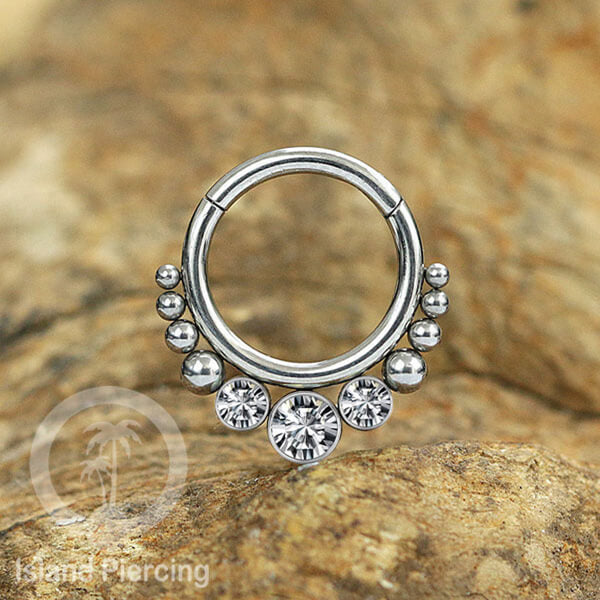 Piercing jewelry stainless anting septum, helix, tragus warna silver
