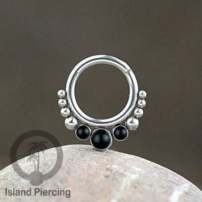 Piercing jewelry stainless anting septum, helix, tragus warna silver