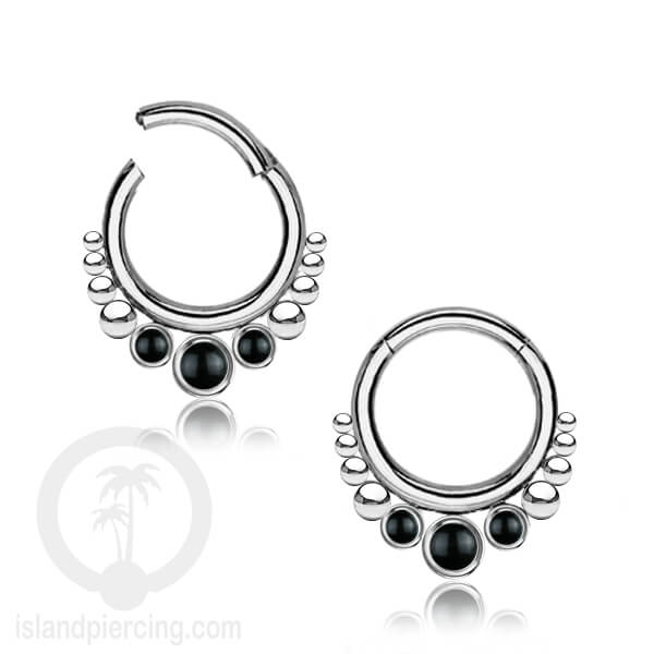 Piercing stainless 316L Tragus Anting Septum dengan 3 batu