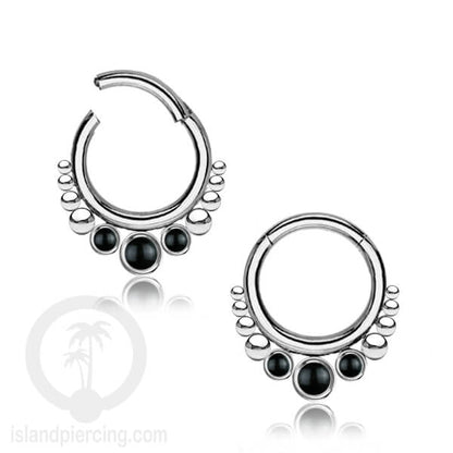 Piercing stainless 316L Tragus Anting Septum dengan 3 batu