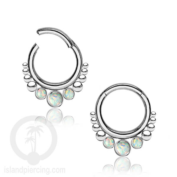 Piercing stainless 316L Tragus Anting Septum dengan 3 batu
