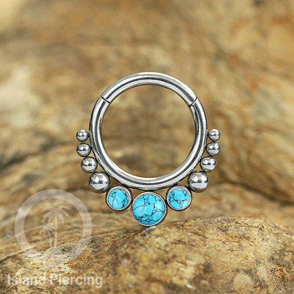 Piercing jewelry stainless anting septum, helix, tragus warna silver