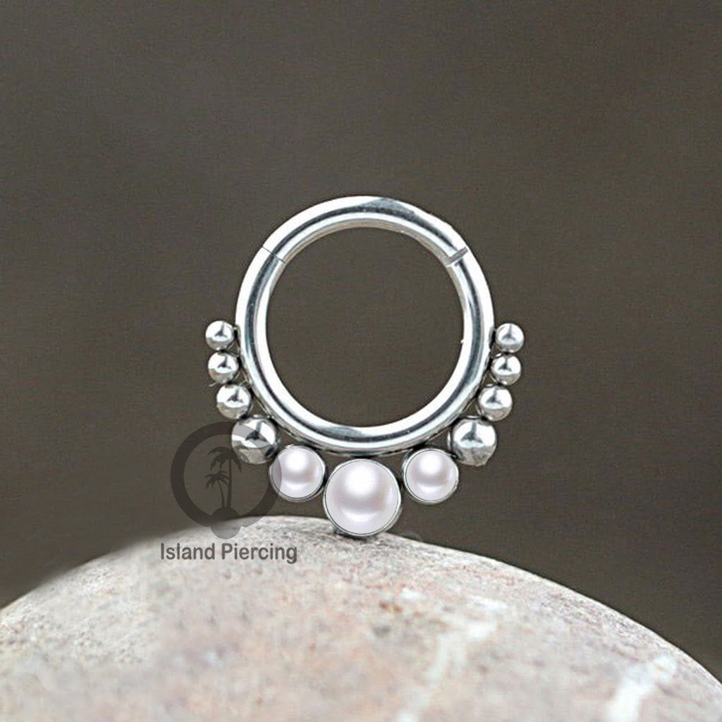 Piercing jewelry stainless anting septum, helix, tragus warna silver